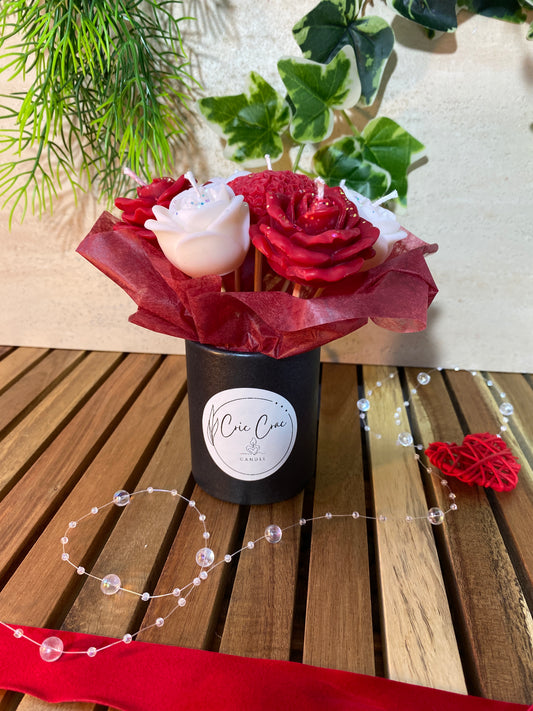 Bouquet de bougies (parfum à la Rose) - Taille S
